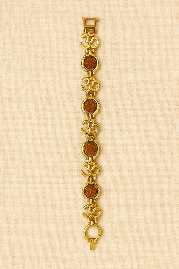Om Rudraksha Link Bracelet