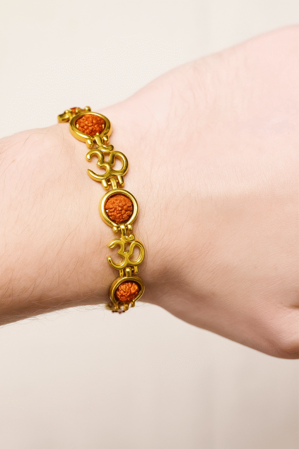Om Rudraksha Link Bracelet - Image 2
